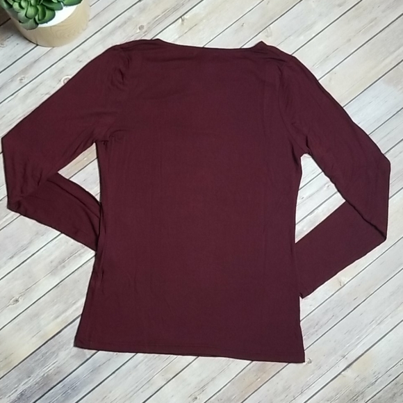 NEW - Zero - Maroon Shirt with Cowl Neck - Picture 6 of 6
